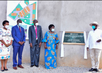 President Museveni during the launch of the construction of the Dei Natural Products International Ltd plant in Matugga on June 3, 2020