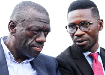Dr Kizza Besigye with NUP leader Bobi Wine