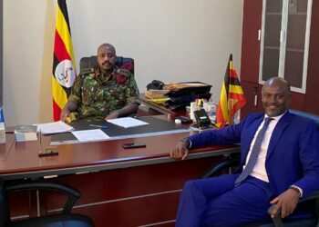 Gen Muhoozi Kainerugaba with Andrew Mwenda