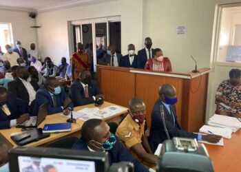 Nyakaisiki with her co-accused in Court on Tuesday