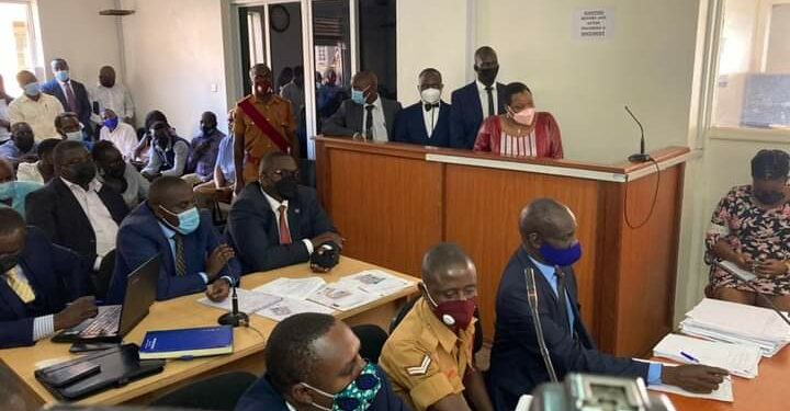 Nyakaisiki with her co-accused in Court on Tuesday
