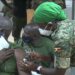 A UPDF soldier receiving his Covid-19 vaccine booster shot