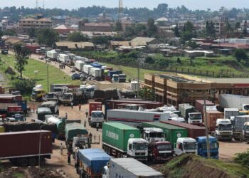 Trucks on Malaba border