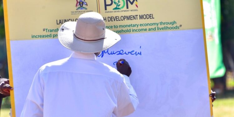 President Yoweri Museveni during the launch of PDM