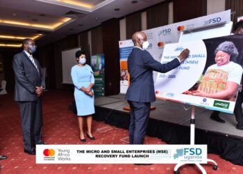 PS Ggoobi during the launch of FSD and Mastercard Foundation's five-year Micro and Small Enterprises recovery fund