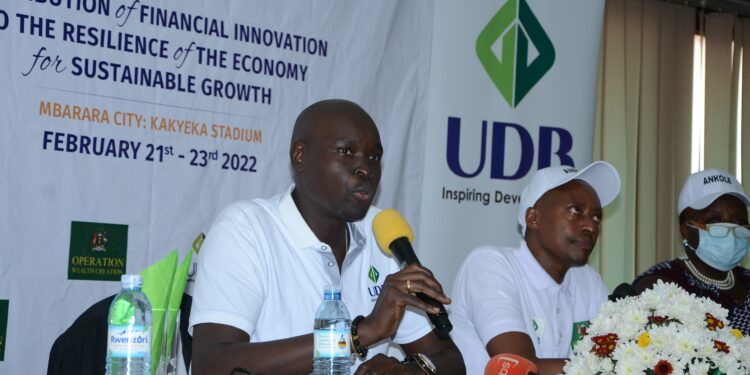 Greater Ankole Investment Symposium organisers led by Dr Robert Mwesigwa Rukaari (middle)