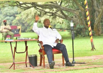 President Yoweri Museveni making his remarks to a team of nine African Union members lobbying to host the African Medicine Headquarters at State House Entebbe on 17th March 2022. Photo by PPU/ Tony Rujuta.