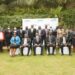 Registrar General  Mercy Kainobwisho,URSB Board Chair Ambassador Francis Butagira, Principal Judge Dr.Flavian Zeija, Justice Mike Chibita, Justice Geoffrey Kiryabwire in a group photo during the insolvency conference
