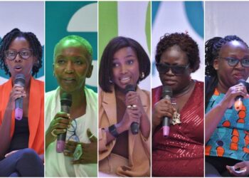 The Ellevate by Ecobank event was attended by a variety of women business entrepreneurs and leaders that among others included (left-right) Charlyn Kentaro, founder of Kentaro Handmade Organics; Jennifer Mpyisi, the Ugandan Ambassador of the International Federation of Interior Architects/Designers (IFI) and Founder of Kuzu-Kiza; Mona Mutoni, Founder of Mona Faces; Ritah Namayanja, a visual artist and Lydia Schubert, Founder, Moo me Gen, Oils of Hope.