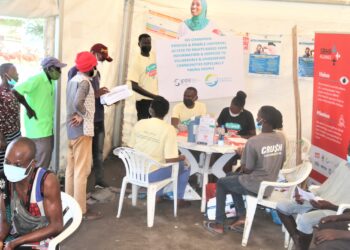 Young people among those attending a reproductive health services outreach in Kyangwali