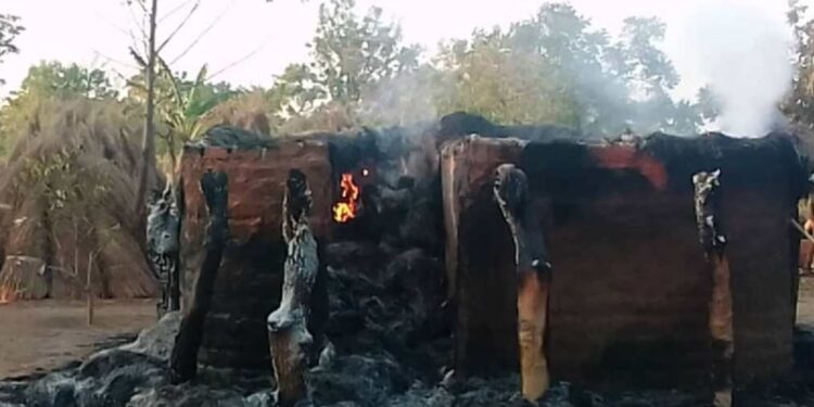 One of the burnt houses