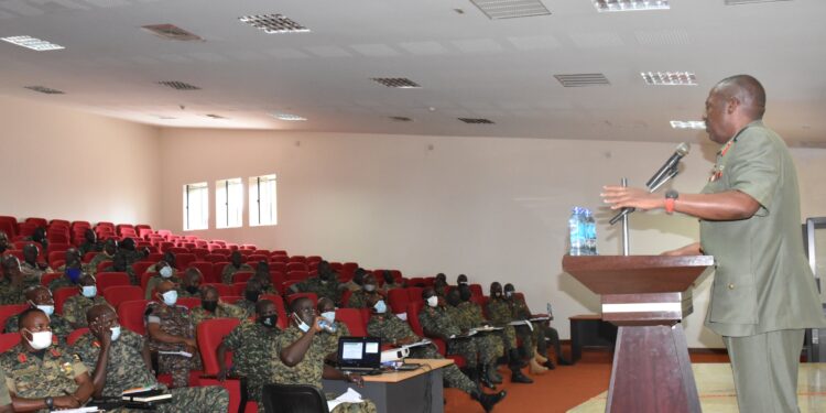 Gen Kavuma while closing a two week delegates training and Pre-Annual General Meetings