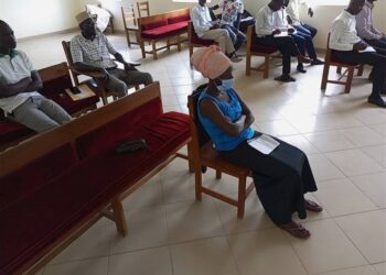 Alebtong youth leaders in a meeting