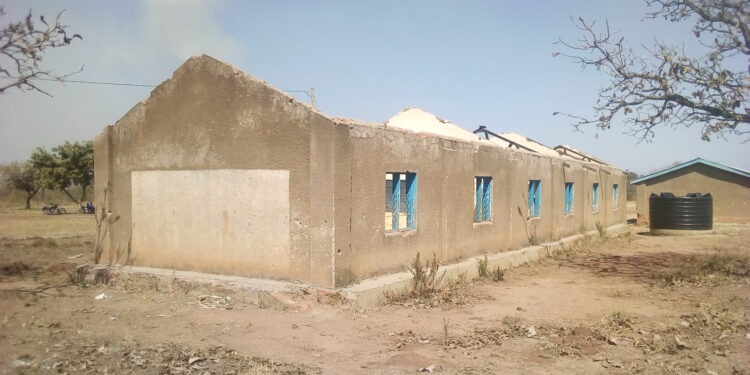 One of Wimunupecek primary school classroom blocks with no roof