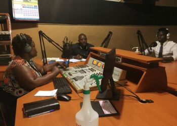 Kagadi RDC and his Deputy in the studios of Kagadi-Kibale Community Radio (KKCR)
