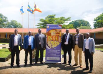 Hoima RCC Badru Mugabi with his Deputies and officials from Bunyoro Kitara Kingdom