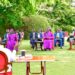 President Yoweri Museveni with Church leaders at State House Entebbe