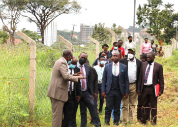 MPs on the Committee of National Economy during the tour of the proposed site of Uganda Heart Institute in Nakawa-Naguru.