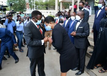 Katikkiro Mayiga with Speaker Among