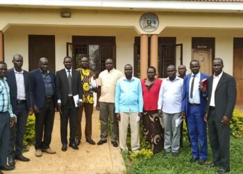 UNSA stakeholders pose for a group photo after the meeting at District council hall on 26th April 2022