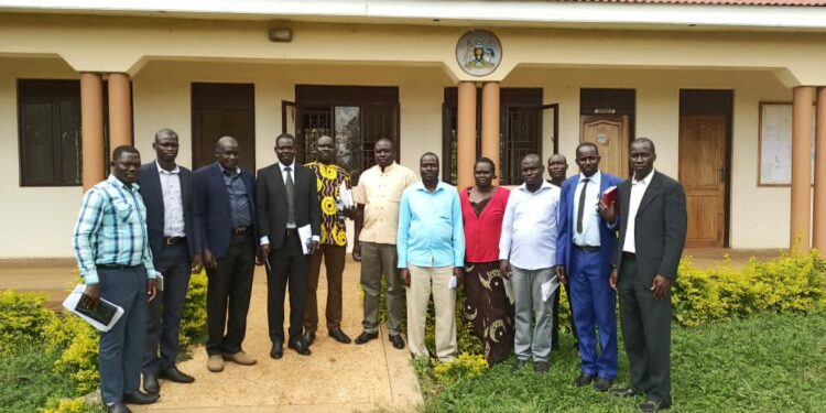 UNSA stakeholders pose for a group photo after the meeting at District council hall on 26th April 2022