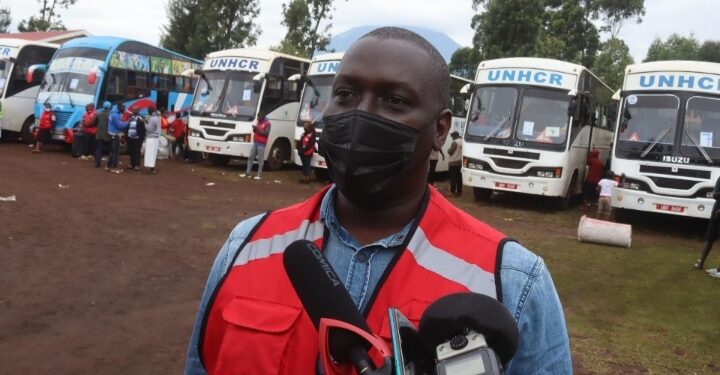 Abel Niwamanya, the Uganda Red Cross Society team leader at the Nyakabande refugee transit centre