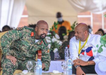 Gen Muhoozi with his uncle Michael Nuwagira alias Toyota.