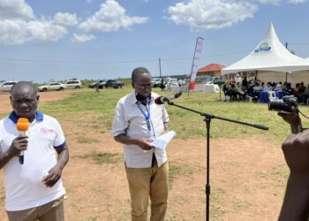 Ochokdogu Julius GRA Community Based Monitor was the official translator during the land title handover ceremony.