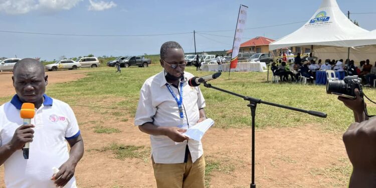 Ochokdogu Julius GRA Community Based Monitor was the official translator during the land title handover ceremony.