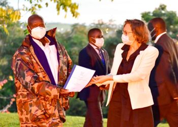 President Yoweri Museveni with members of the International Atomic Energy Agency