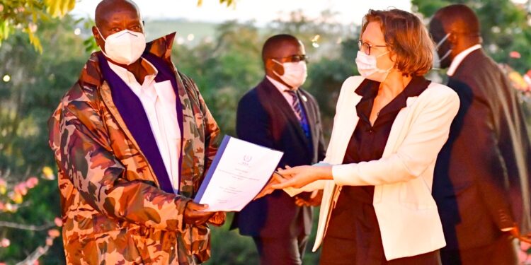 President Yoweri Museveni with members of the International Atomic Energy Agency