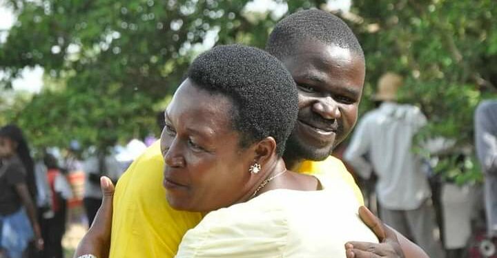 Andrew Ojok with NRM director for Mobilisation, Rosemary Sseninde