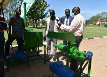 Some of the machine for the green charcoal developed at Gulu University