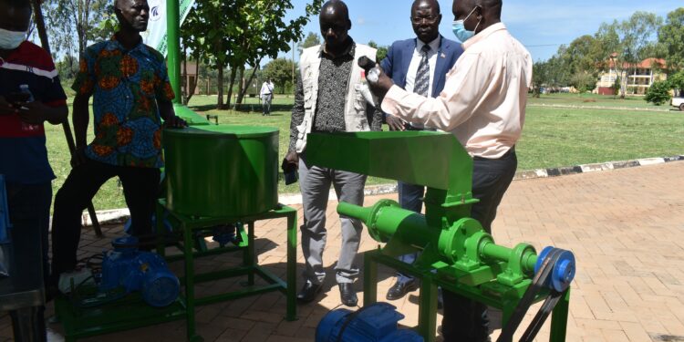 Some of the machine for the green charcoal developed at Gulu University