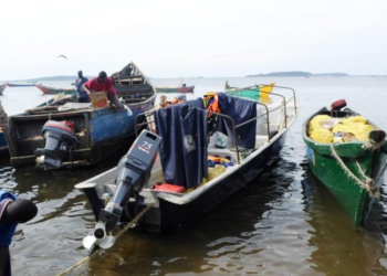 Police marine boat in Lutoboka,Kalangala town council