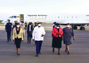 President Yoweri Museveni returns from Nairobi