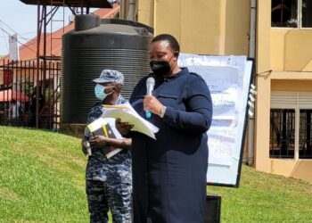 Minister Babalanda addressing Kampala city stakeholders during PDM sensitisation campaign on Thursday