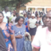 Bishop Tukei with christians in Soroti