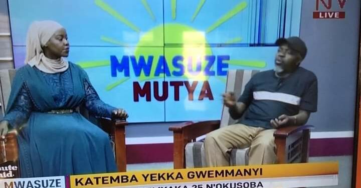 Faridah Nakazibwe hosting artist Raymond Rushabiro on NTV's morning show Mwasuze Mutya