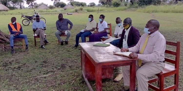 Gulu RDC, Mr. Charles Ichogor together with his deputy Cosmas James Okidi attending the stakeholders meeting with consultants from the ministry of water.