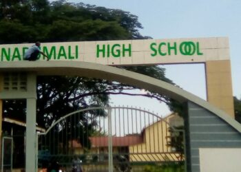 Recently constructed school gate.