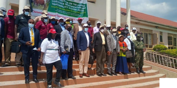 Minister Rwamirama in a group photo after the launch of the project