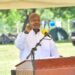 President Museveni addressing Langi and Acholi leaders during a meeting at Baralege in Otuke district on Saturday June 11. PPU Photo