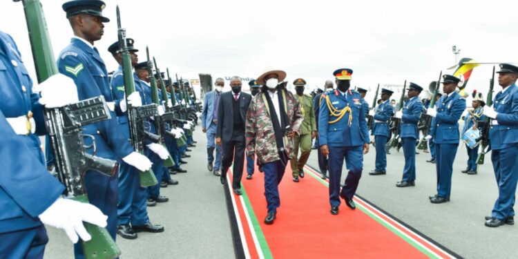 President Yoweri Museveni arrives in Kenya on Monday