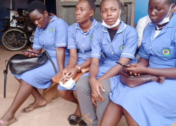 Some of the students at Namataba police station