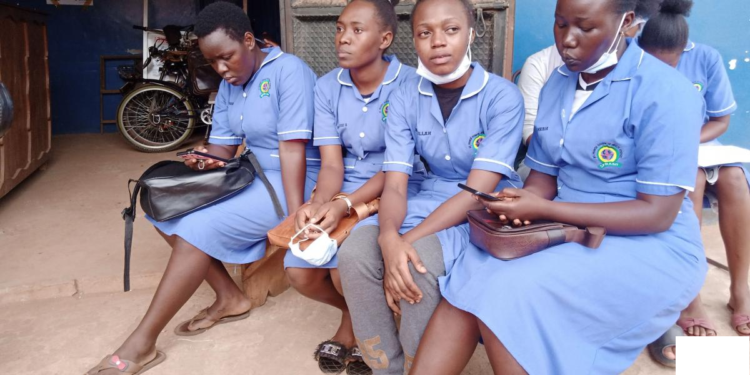 Some of the students at Namataba police station