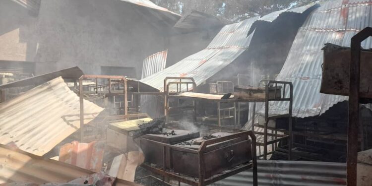 Mbarara Secondary School dormitory gutted by fire.