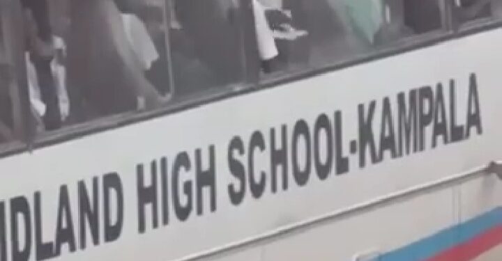 Students in Midland High school bus doing bad manners