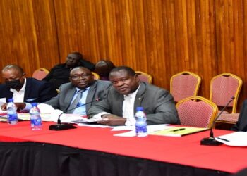 Muhakanizi (R) appearing before Cosase. On his right is Ocailap.