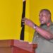 UPDF Chief Political Commissar, Maj. Gen. Henry Matsiko who represented CDF, Gen Wilson Mbadi during the ongoing induction retreat for RDCs, RCCs and their deputies at NALI